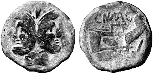 pompeia roman coin as